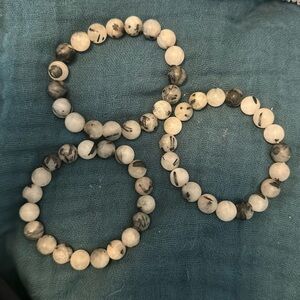 Bombshell beads - tourmaline stones set of 3